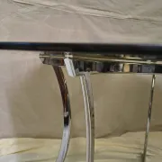 Smoked glass octagonal table from the early 1970s.