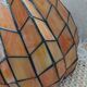 Antique stained glass and bronze pendant light