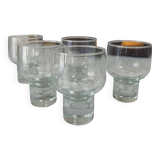 Set of 5 stemmed glasses
