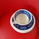 Set of 4 blue cups with saucers