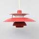 Suspension PH 5 rouge par Poul Henningsen pour Louis Poulsen, Danemark, années 80