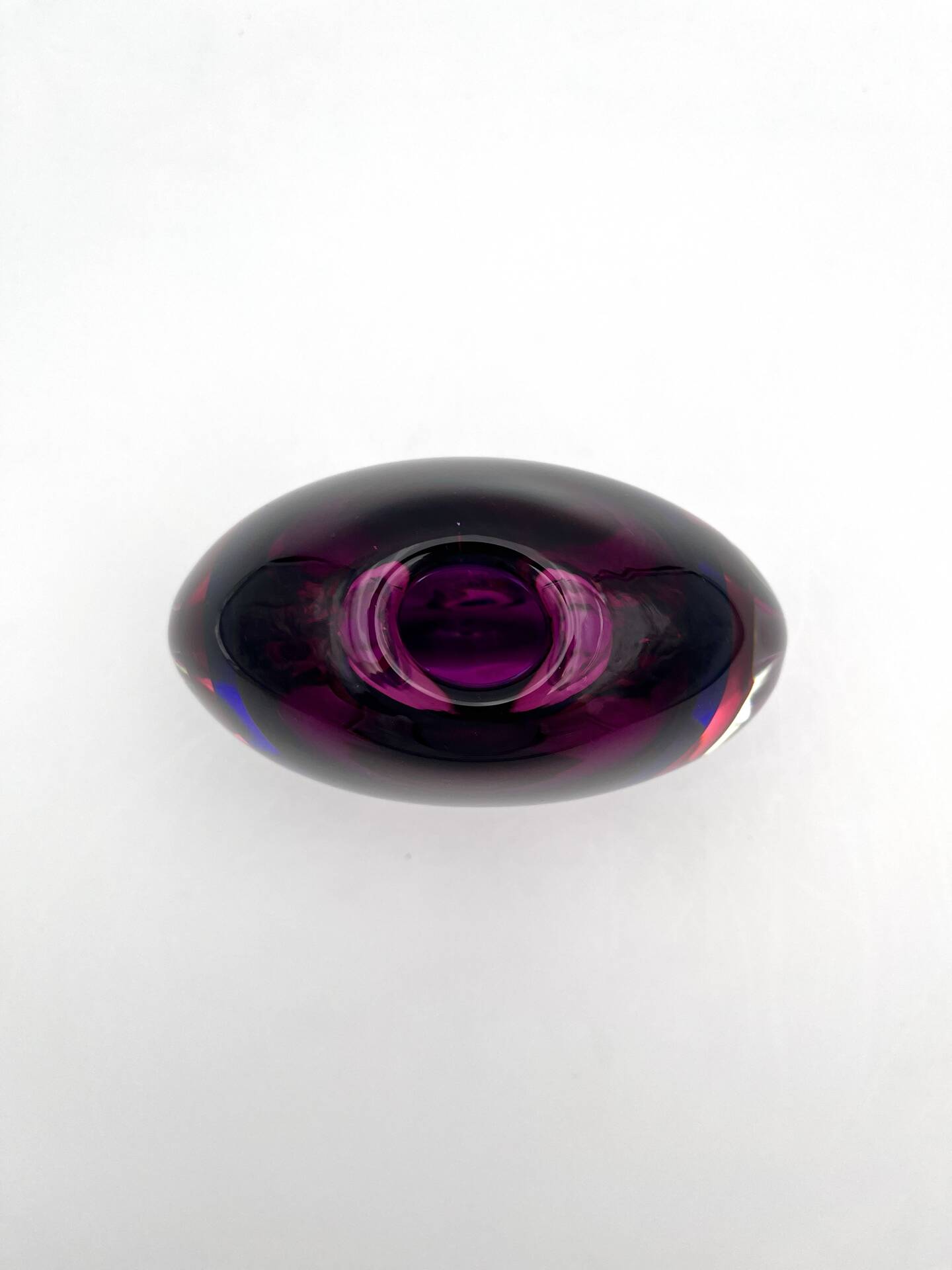 Vase Michele Onesto Oball Quadruple Sommerso Signed 15.5cm 2.7kg Ethique