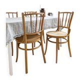 4pcs Vintage Cafe Chair Spacers Chairs Wooden Chair Mid Century Retro Bistro Chair Turned