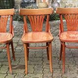 Set of 5 brasserie, bistro chairs, in their original condition, vintage, 1960s