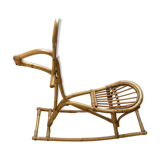 Vintage rattan rocking horse