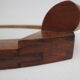 Plateau  à hors d'oeuvre en cristal sur base plateau miroir en bois des  année  40