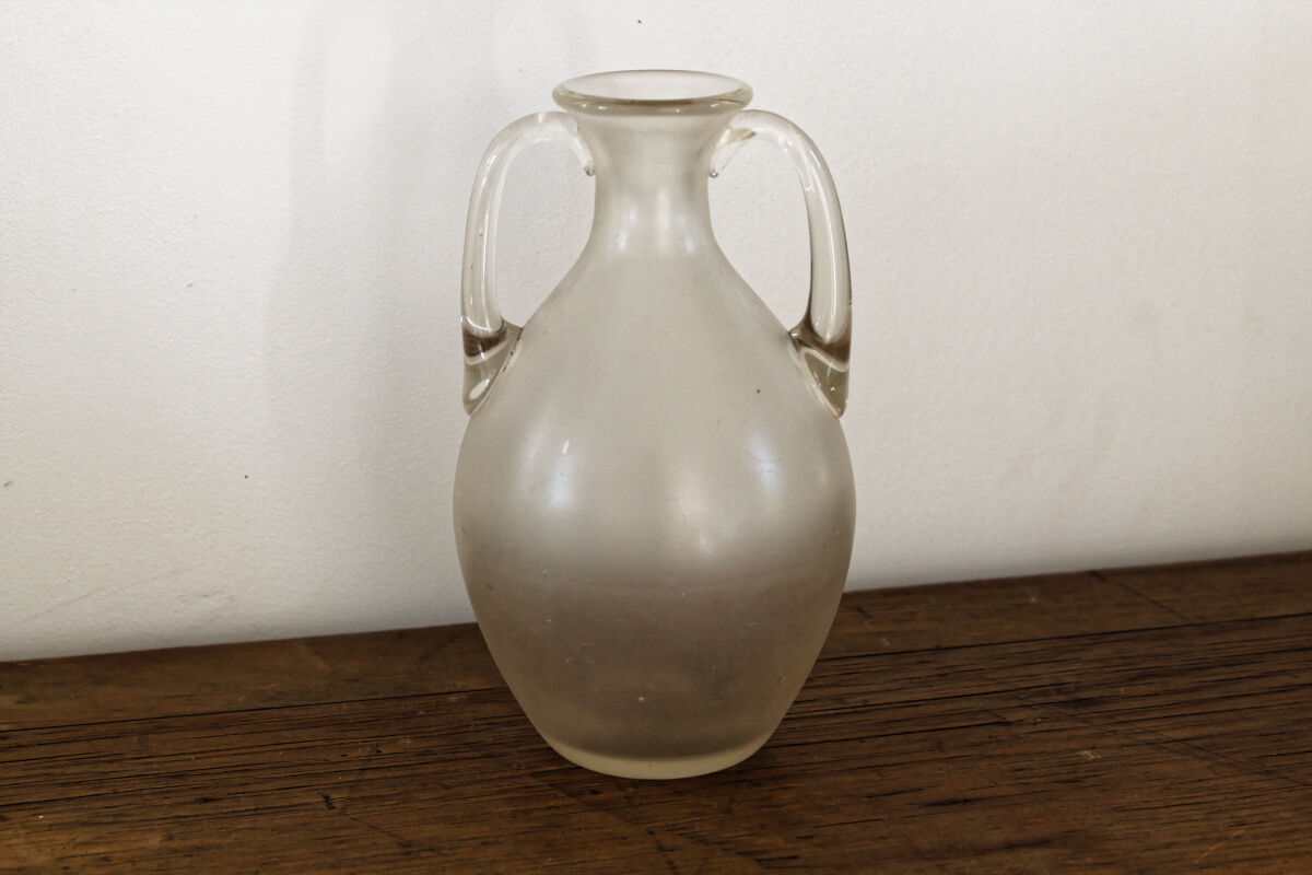 Opaque blown glass vase
