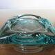 Saint Gobain ashtray in sky blue transparent glass 70s