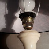 Large albaster lamp 1960 has 70 lampshade in velvet and red 66cm