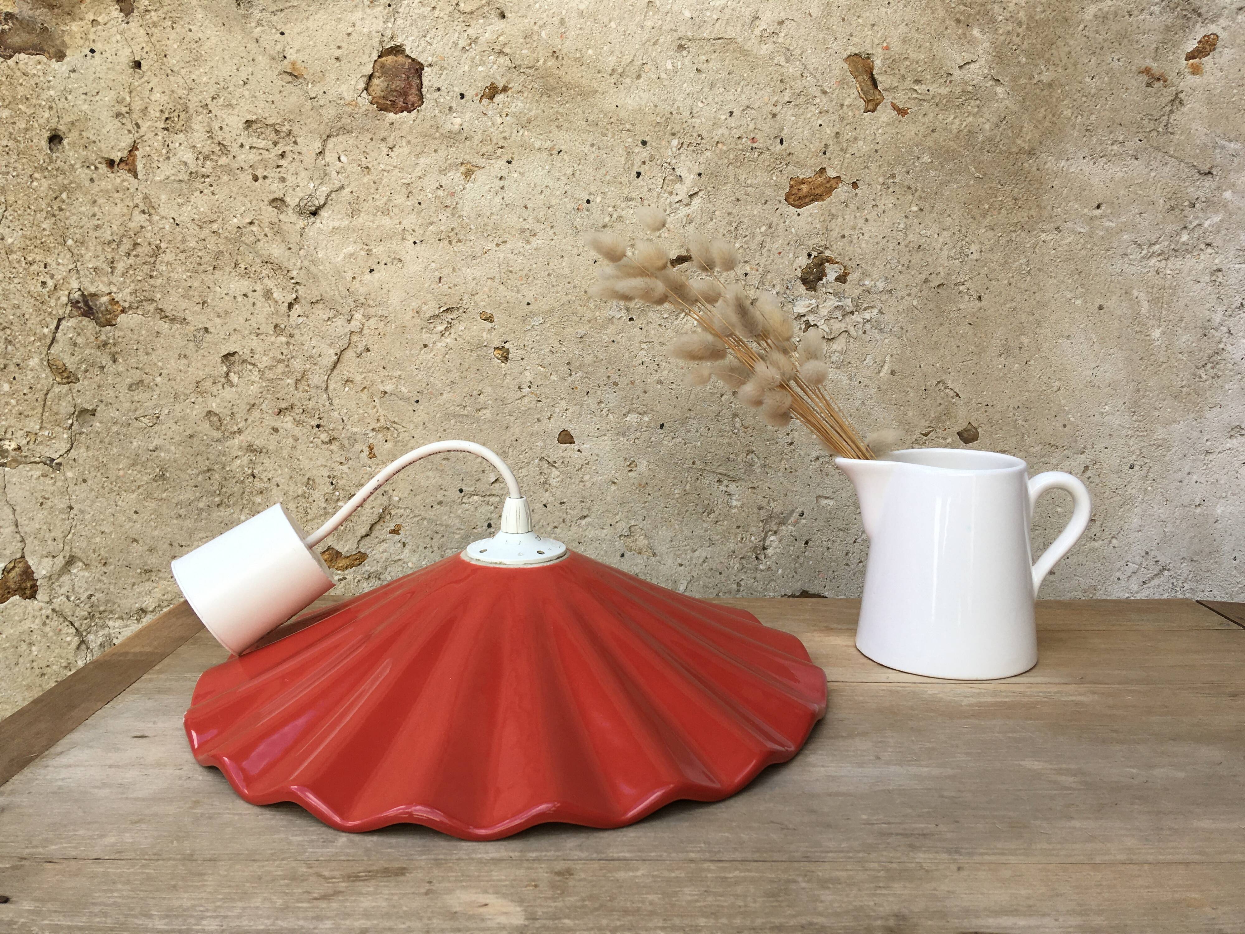 Terracotta ceramic pendant lamp