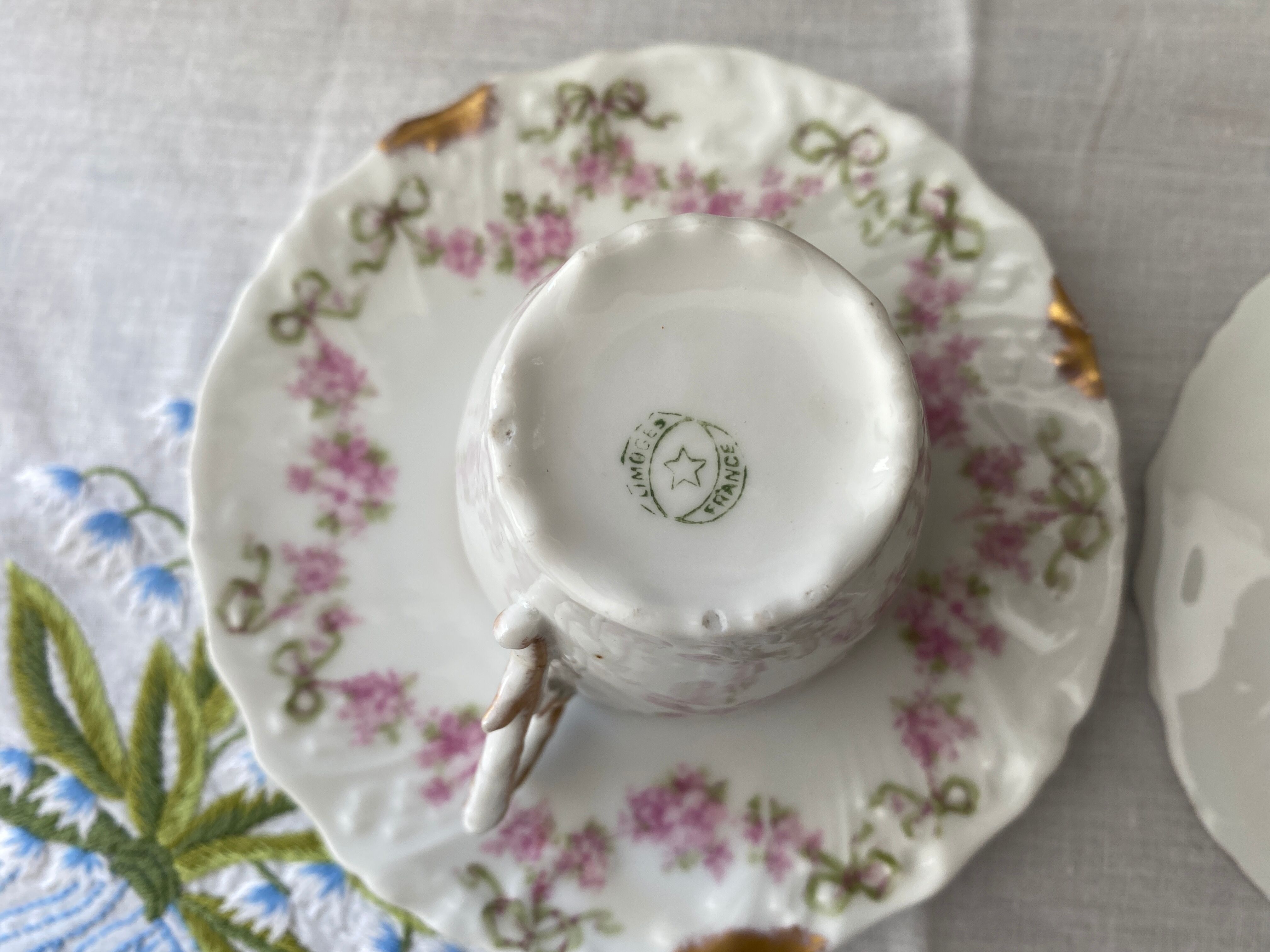 Duo of antique porcelain cups