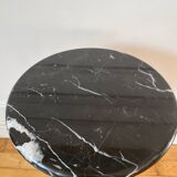 Vintage black marble bistro pedestal table