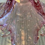 Vintage pink empty pocket ashtray in Murano by Barovier and Toso