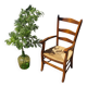 Fauteuil traditionnel en bois et paille