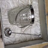 Oberglass ice bucket and spoon