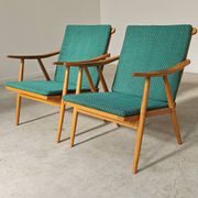 Pair of Thonet Boomerang armchairs by Antonin Suman for TON 1960