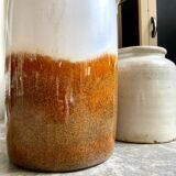 W. Germany vase in brown and beige glazed ceramic