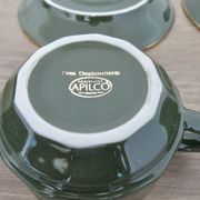 Apilco, set of 2 cups and saucers, Parisian bistros