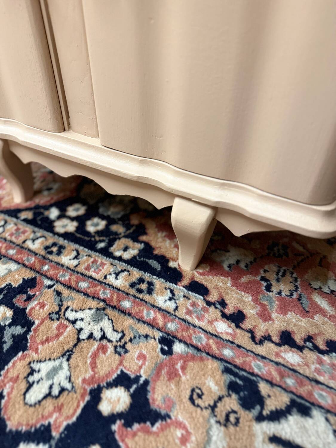 Beautiful pastel pink art deco bedside table