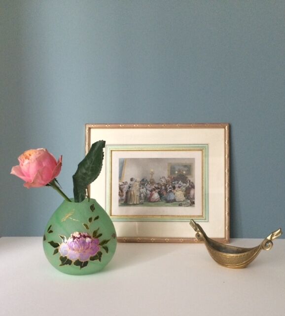 Enamel glass paste vase, Art Nouveau