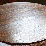 Guéridon 3 pieds en bois fruitier massif