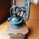 Coffee mill in wood and metal style antique countertop