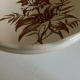 Compotier with gadroons in faience of Clairfontaine 1890 with flowers