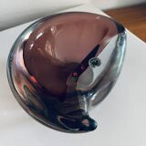 Vintage ashtray, Murano Sommerso, with pestle and label, circa 1960s