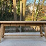 Georges Robert farmhouse table in solid raw wood, 1960, restored