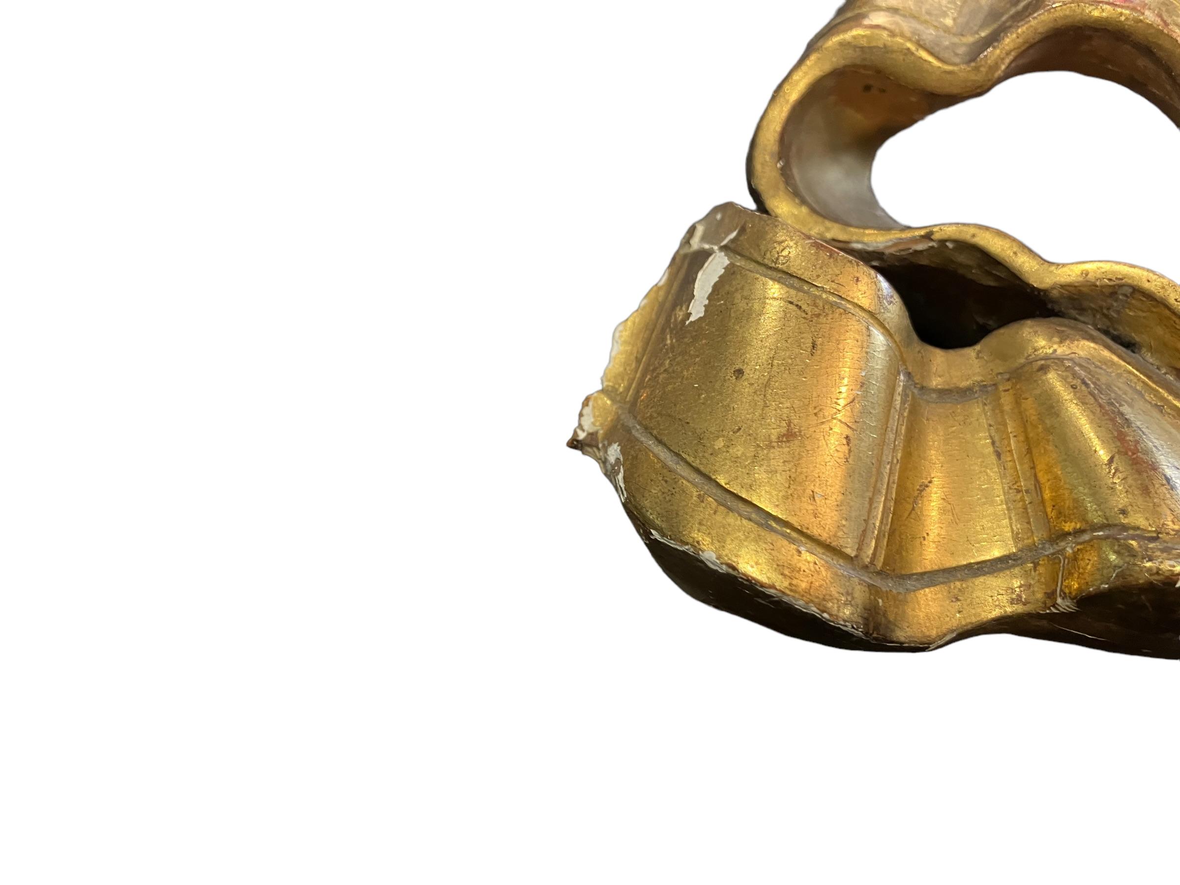 Decorative knot in wood and gilded stucco nineteenth