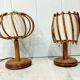 Pair of Louis Sognot rattan bedside lamps