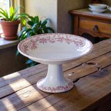 Antique pink ironstone fruit bowl with flowers