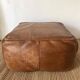 Pouf en cuir vintage carré