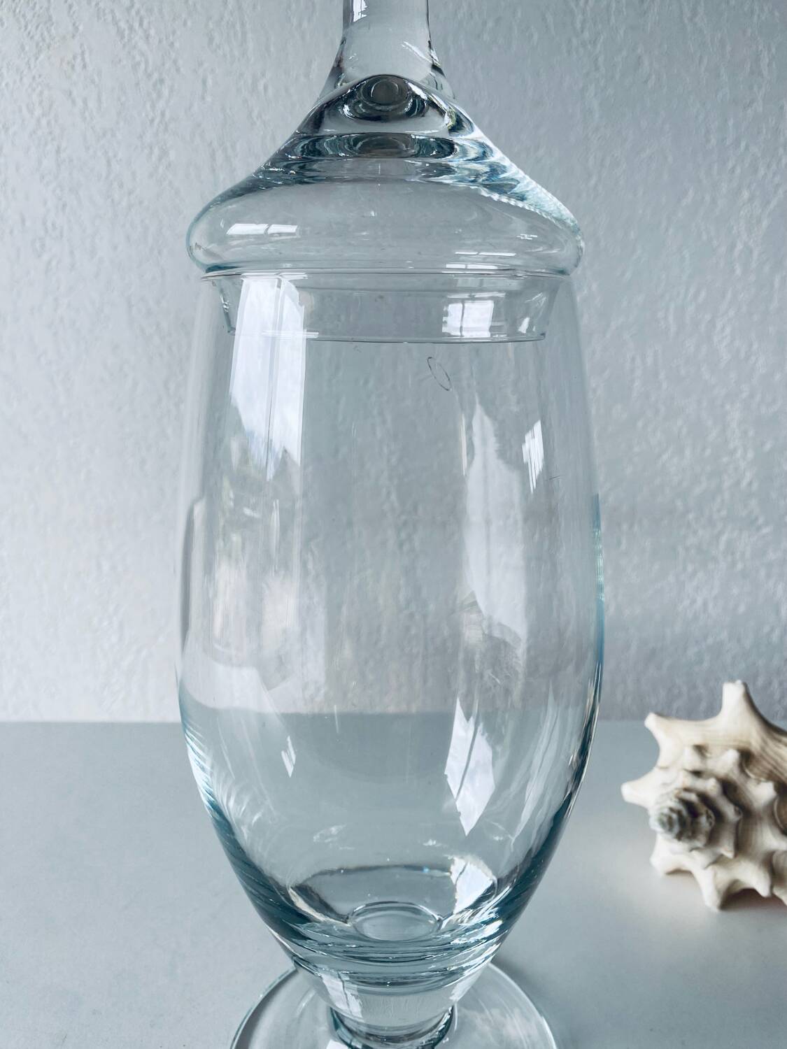 Large apothecary-shaped glass bottle