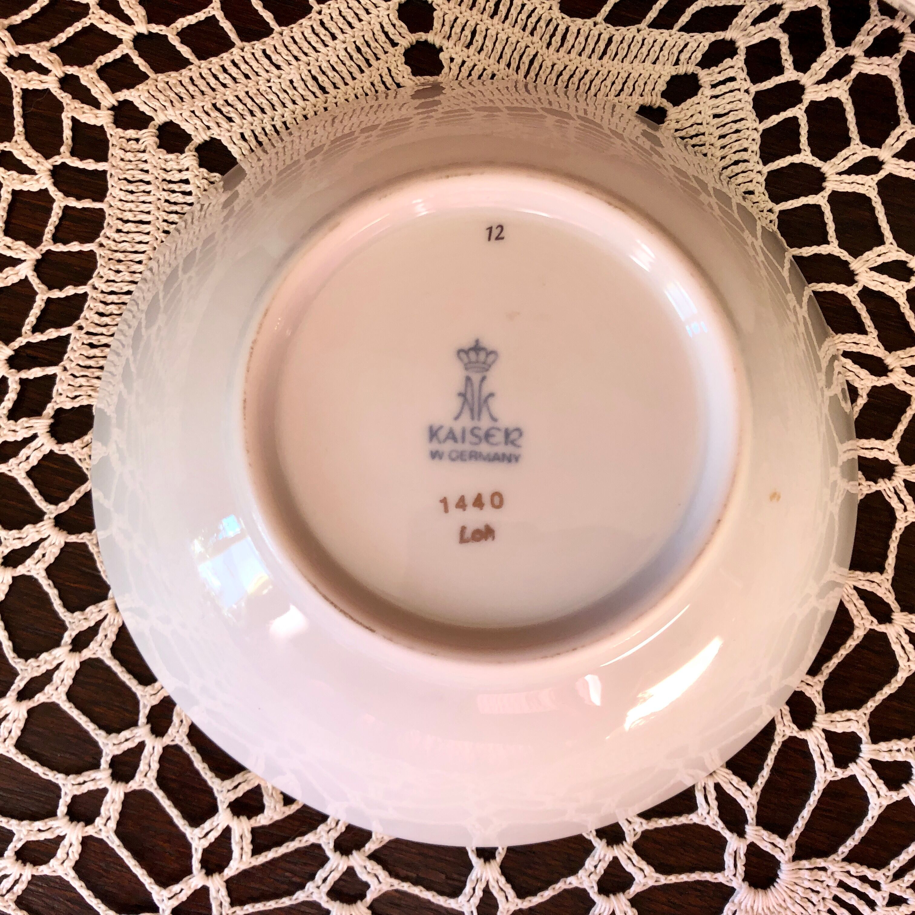 Set of 2 porcelain cups floral decoration KAISER