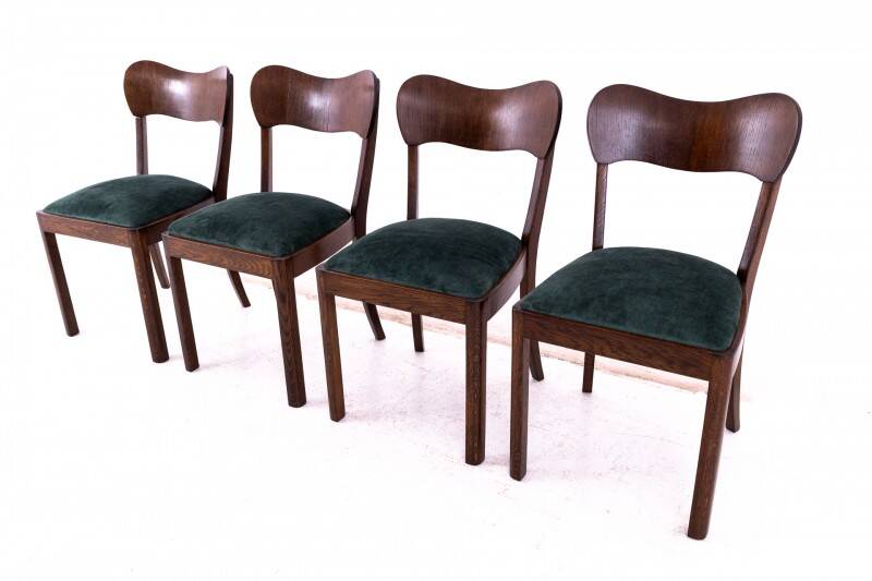 Set of Art Deco chairs, Poland, 1930s.