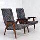 50s - 60s armchair in wood and fabric