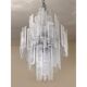 Huge strips “listelli alabastro” murano glass chandelier