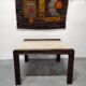 Vintage coffee table wood and travertine