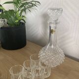 Longchamp Arques crystal carafe + 6 glasses