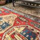 Vintage Caucasian Kazak carpet handmade USSR 1950 - wool on wool 255x120