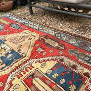 Vintage Caucasian Kazak carpet handmade USSR 1950 - wool on wool 255x120