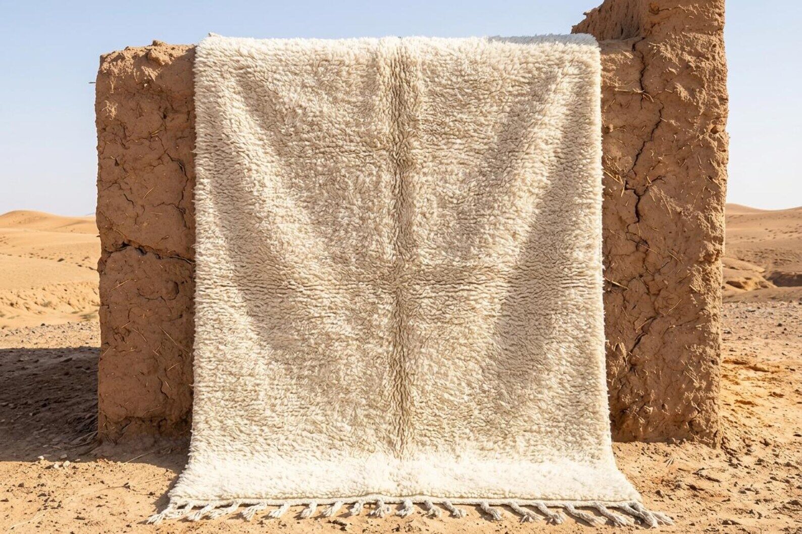 Berber Moroccan rug white 200/300cm