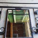 Wrought iron mirror coat rack