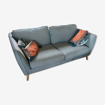 Vintage sofa 2.5 seater blue fabrics