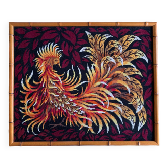 Tapisserie oiseau de feu 70s