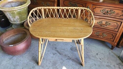 Rattan desk with 1 drawer ref JE
