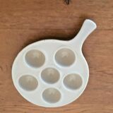 Set of 3 Vintage French Snail Cooking Pots 6 Snail Wells and Handles 3172