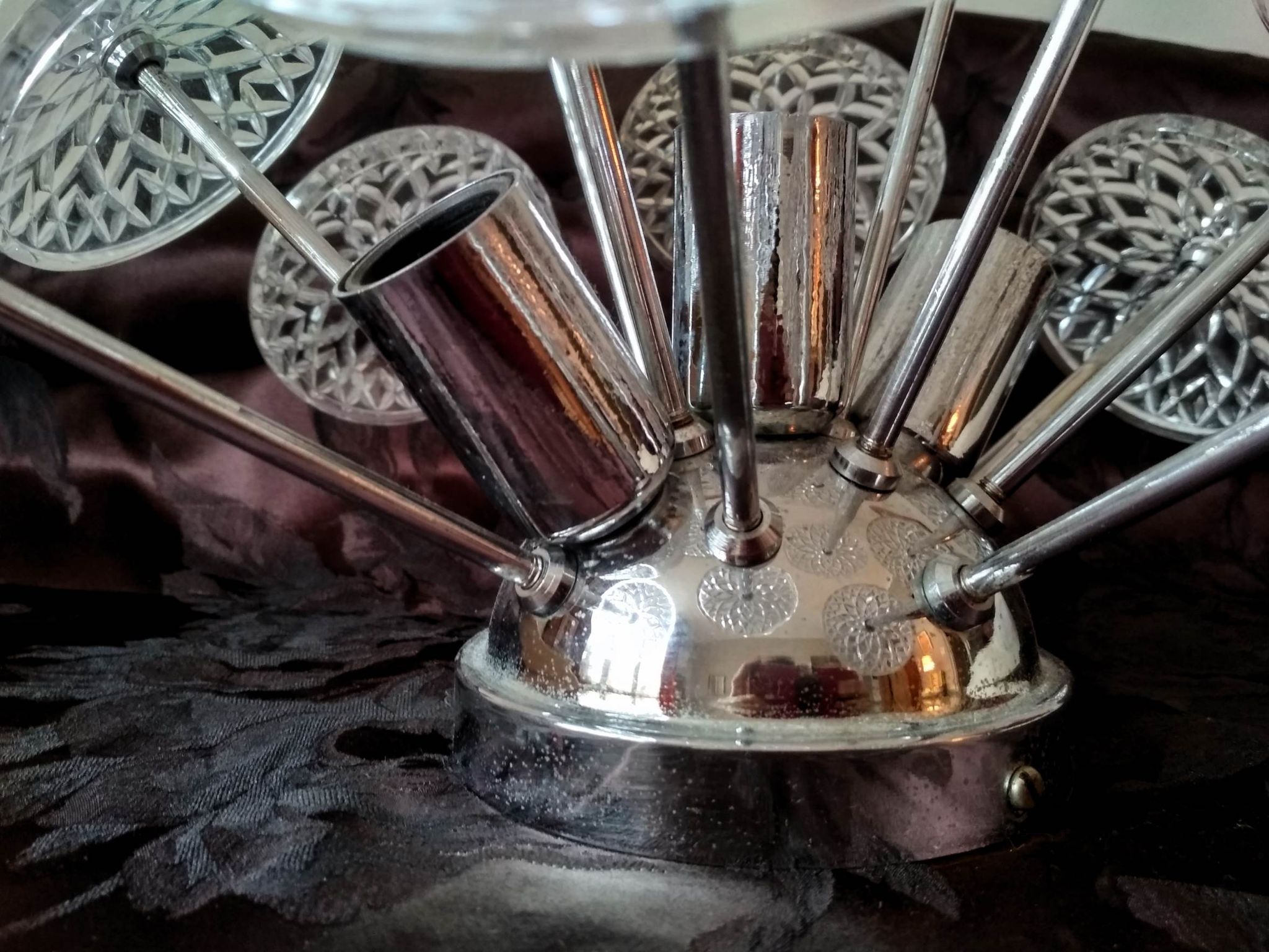 Sputnik ceiling light chandelier 3 fires Emil Stejnar - 1960