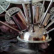 Sputnik ceiling light chandelier 3 fires Emil Stejnar - 1960